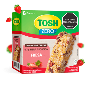 BARRAS CEREAL TOSH SIN AZUCAR FRESA DISPLAY X 6 UND X 23 GR (138 GR)