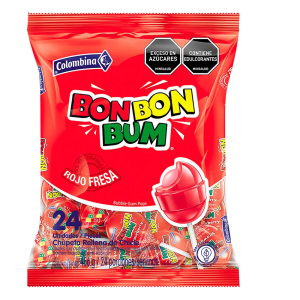 BOM BOM BUM BOLSA X 24 UNDS (FRESA) x456g