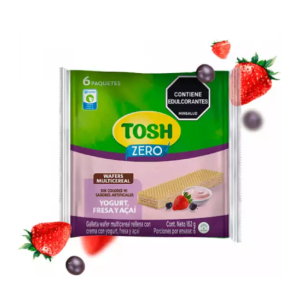 GALLETA TOSH WAFER MULTICEREAL YOGURT, FRESA Y ACAI X 162 GR