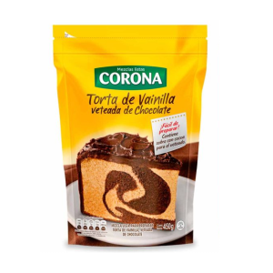 MEZCLA PARA PREPARAR TORTA DE VAINILLA VETEADA CON CHOCOLATE CORONA X 450 GR