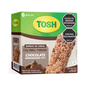 TOSH BARRA CEREAL CHOCOLATE SEMIAMARGO DISPLAY X 6 UND X 23 GR (138 GR)